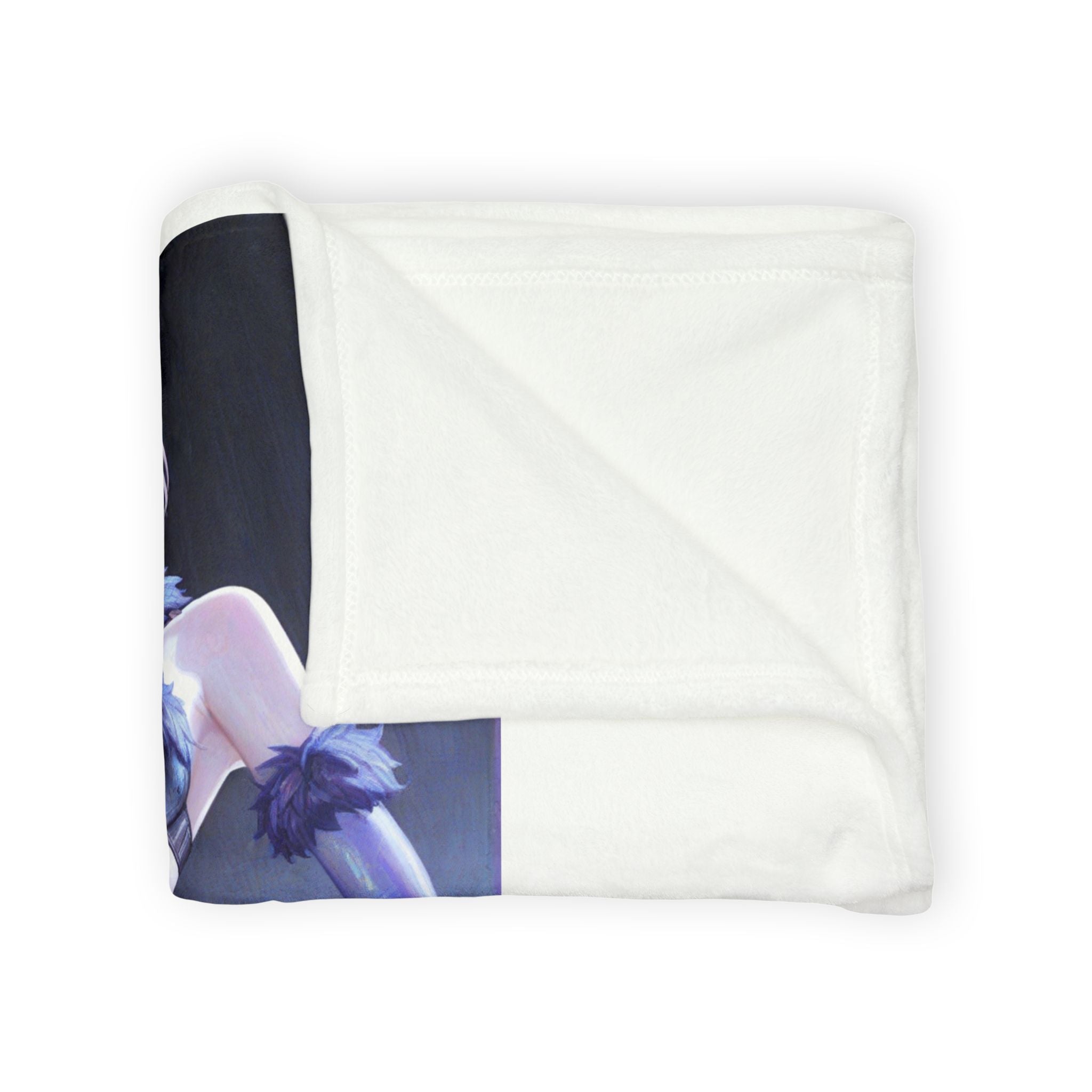 Anime Bunny Girl Plush Blanket — Cute Pastel Ecchi Character Throw