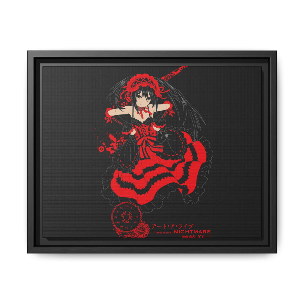 Anime Warrior Red Black Matte Canvas Print — Framed Wall Art