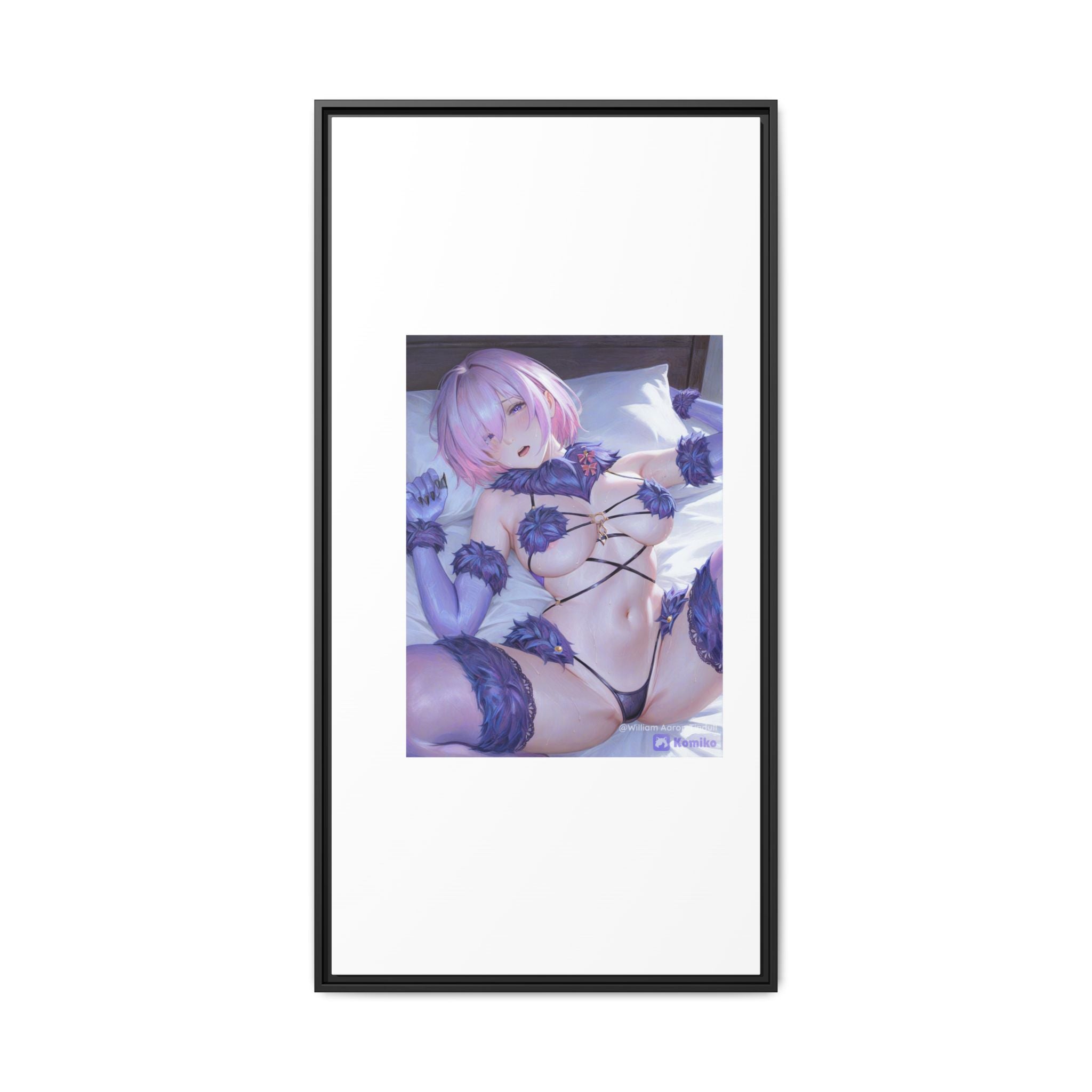 Framed Matte Canvas — Anime Pin-Up Lingerie Art Print