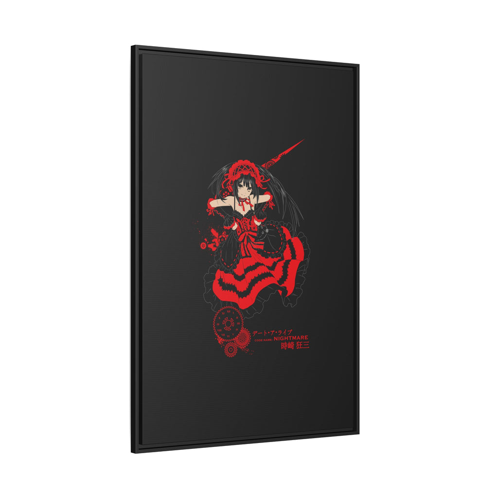 Anime Warrior Red Black Matte Canvas Print — Framed Wall Art