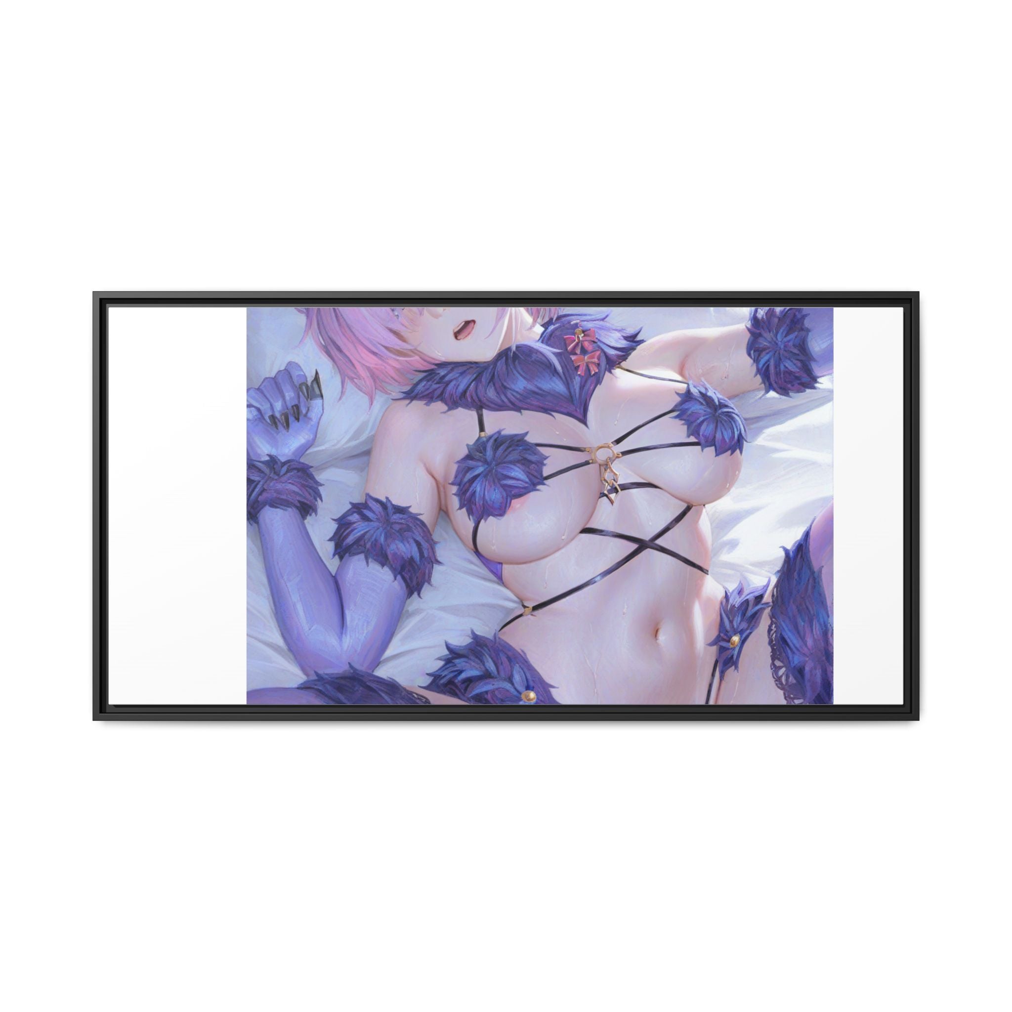 Framed Matte Canvas — Anime Pin-Up Lingerie Art Print