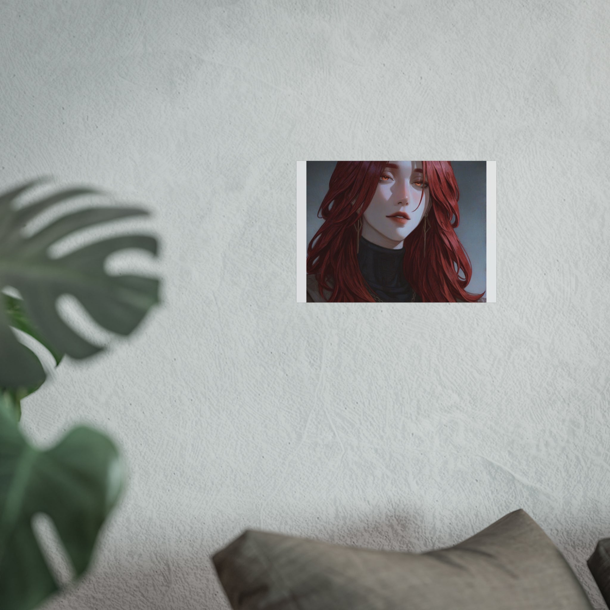 Fine Art Poster — Red-Haired Gothic Portrait, Moody Decorative Wall Art