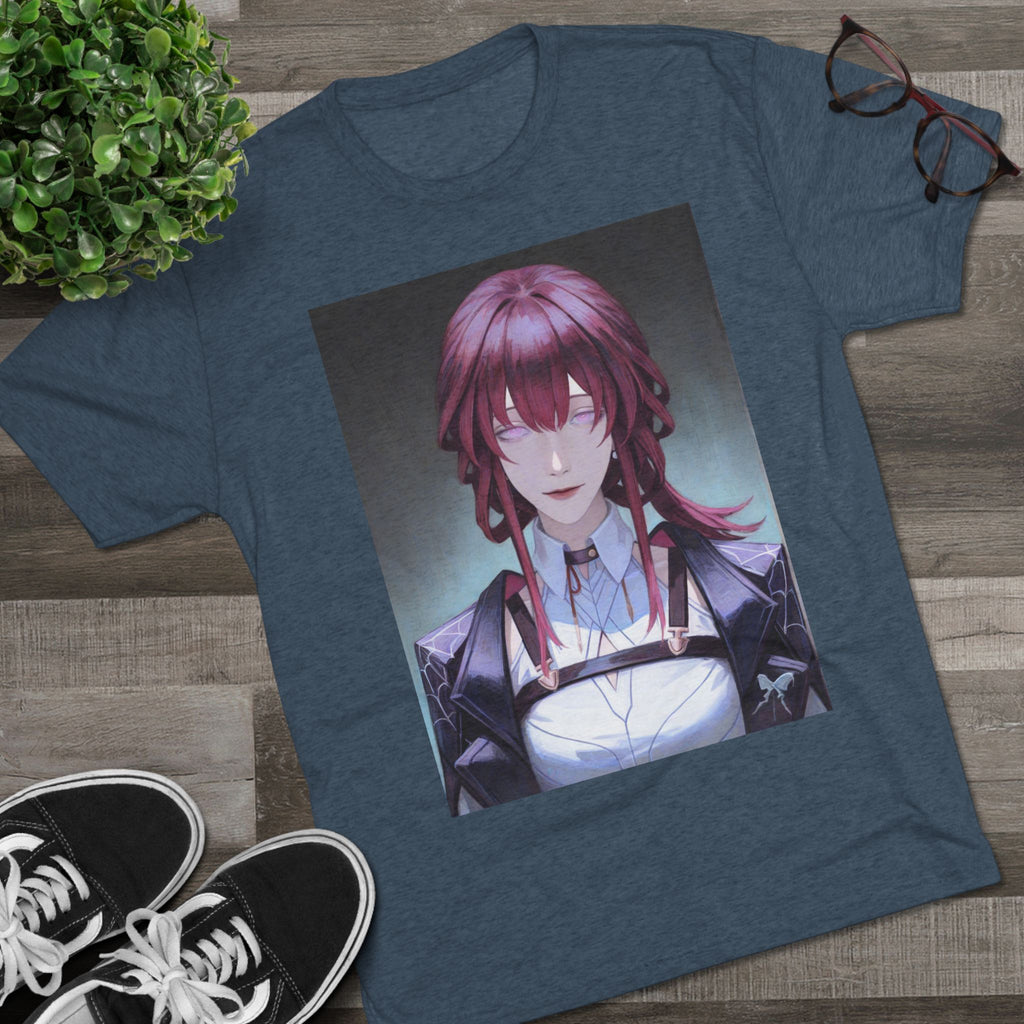 Anime Gothic Maid Portrait Tee — Red-Haired Mystique Crew Shirt