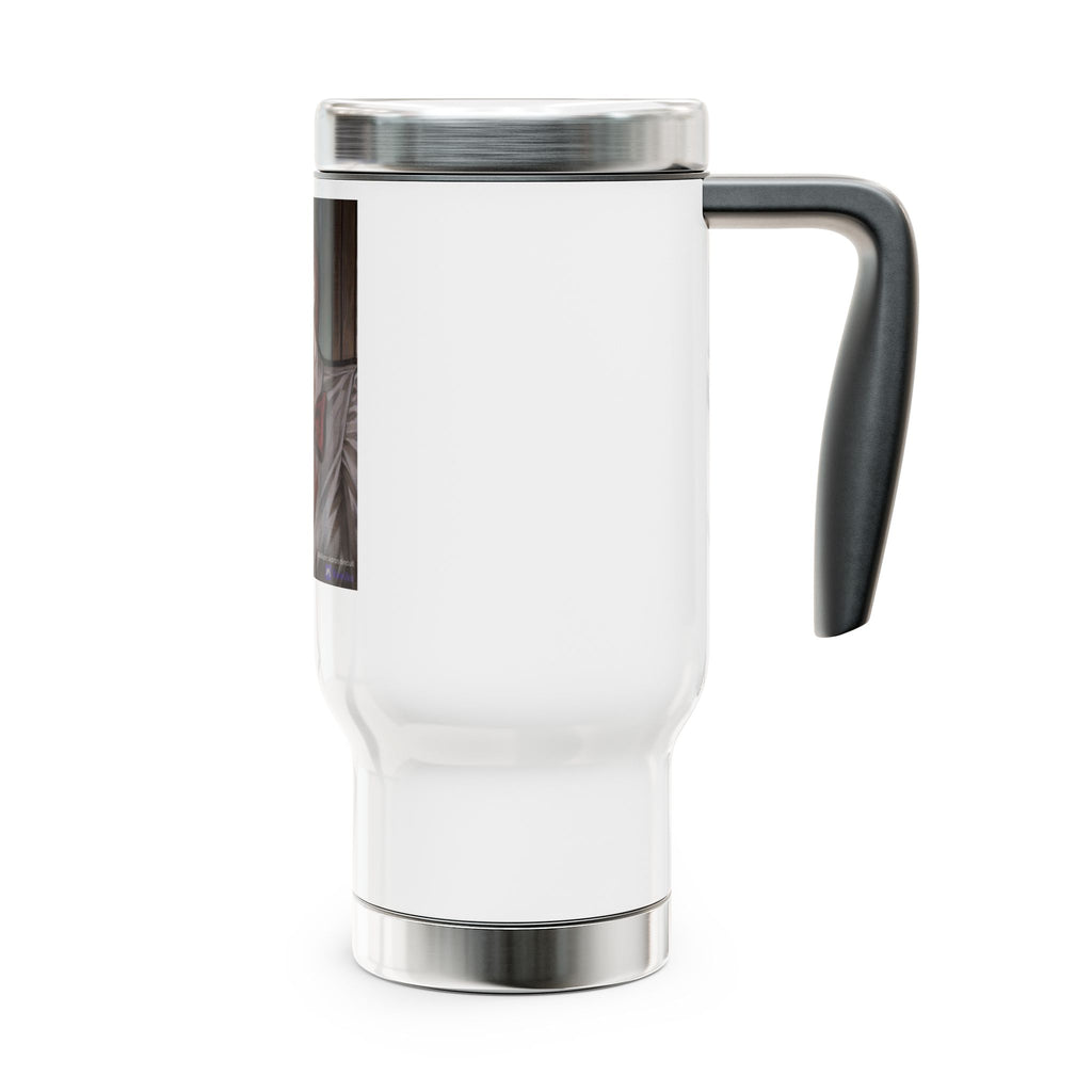 Redheaded Anime Girl Travel Mug — 14oz Stainless Steel Tumbler with Handle