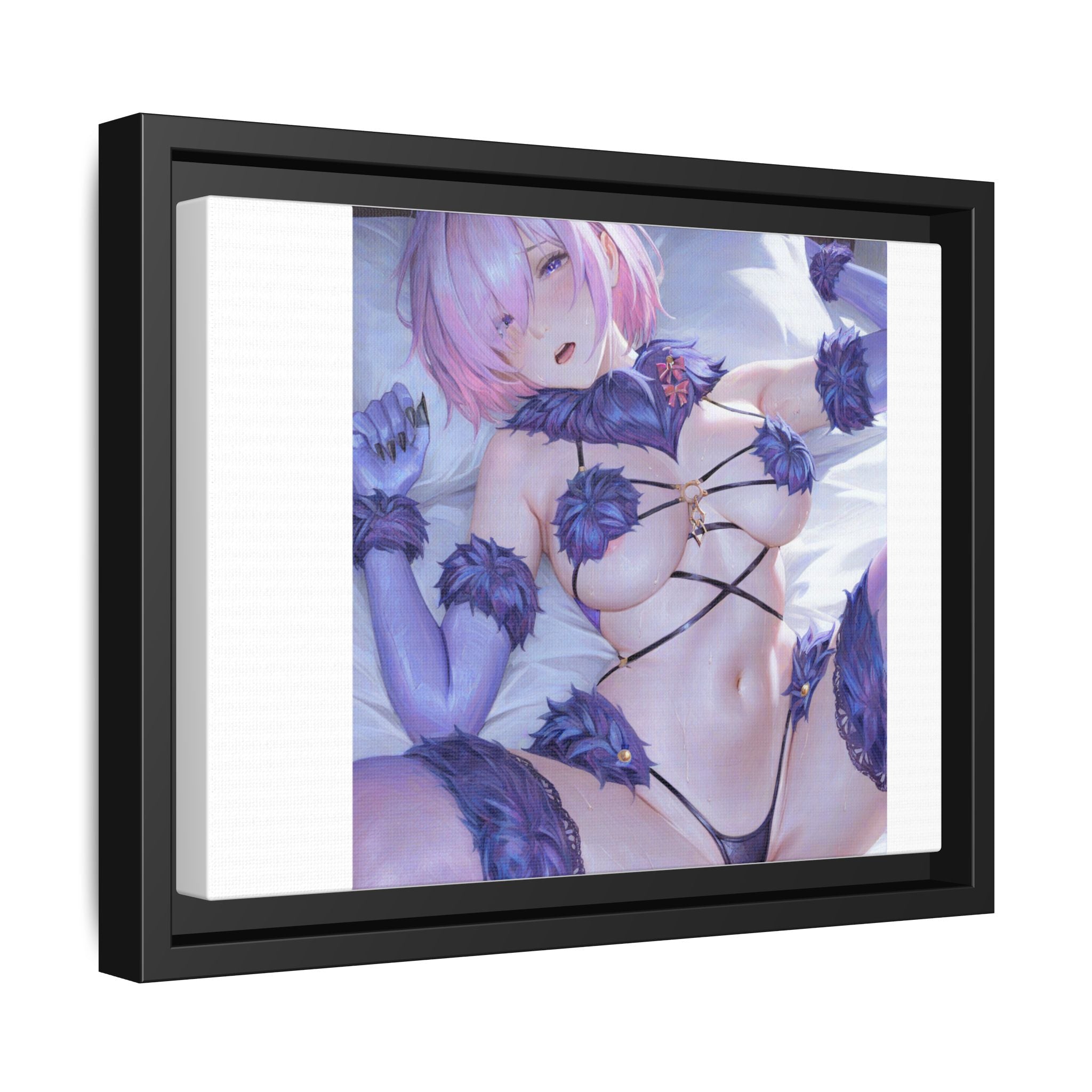 Framed Matte Canvas — Anime Pin-Up Lingerie Art Print