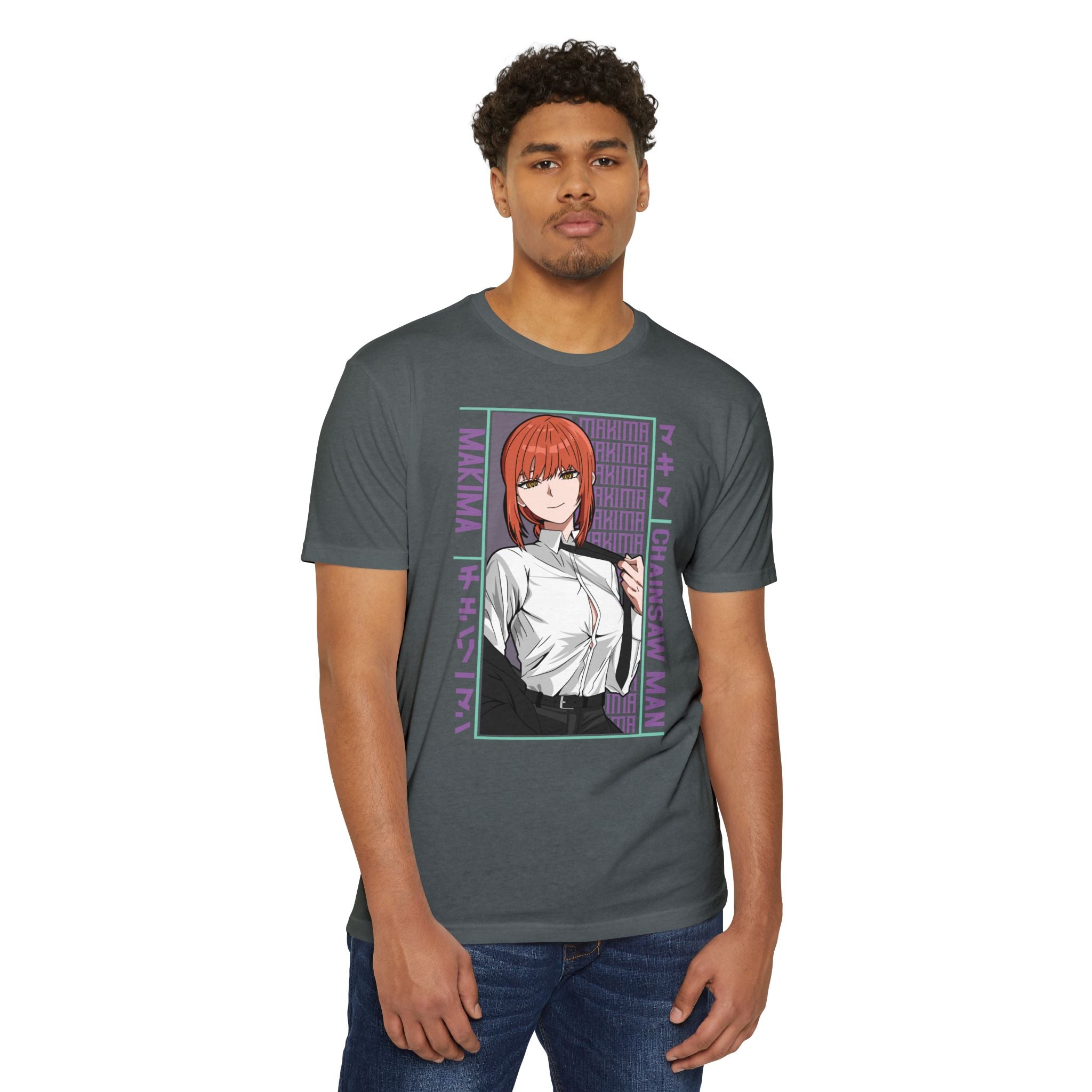 Makima Chainsaw Man Anime Graphic T-Shirt — Japanese Text Design