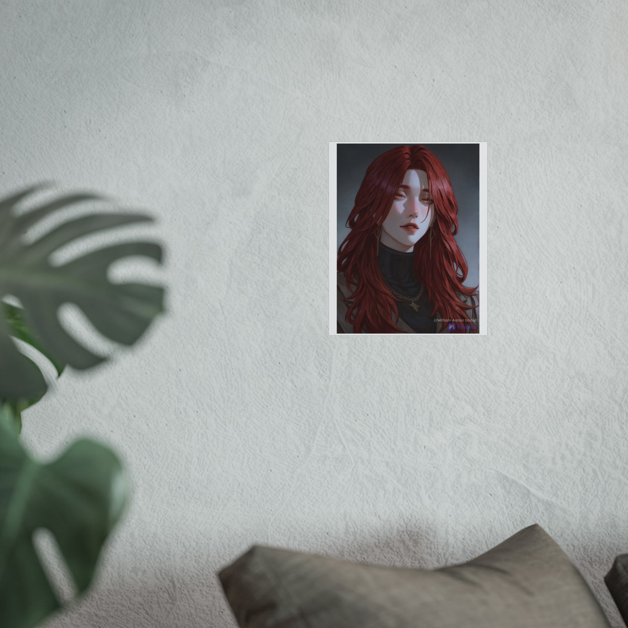 Fine Art Poster — Red-Haired Gothic Portrait, Moody Decorative Wall Art