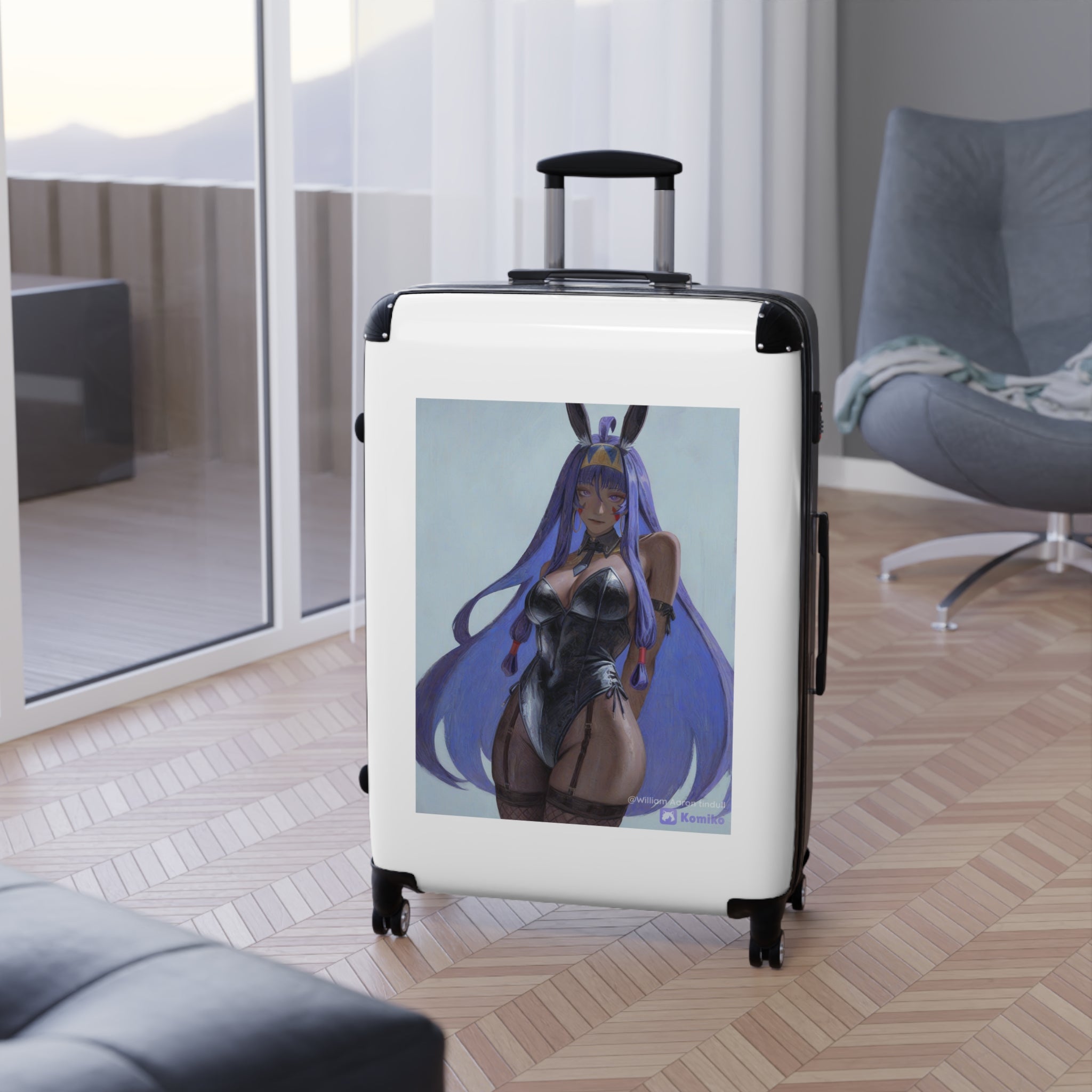 Anime Bunny Girl Carry-On Suitcase — Purple Vibes Travel Luggage