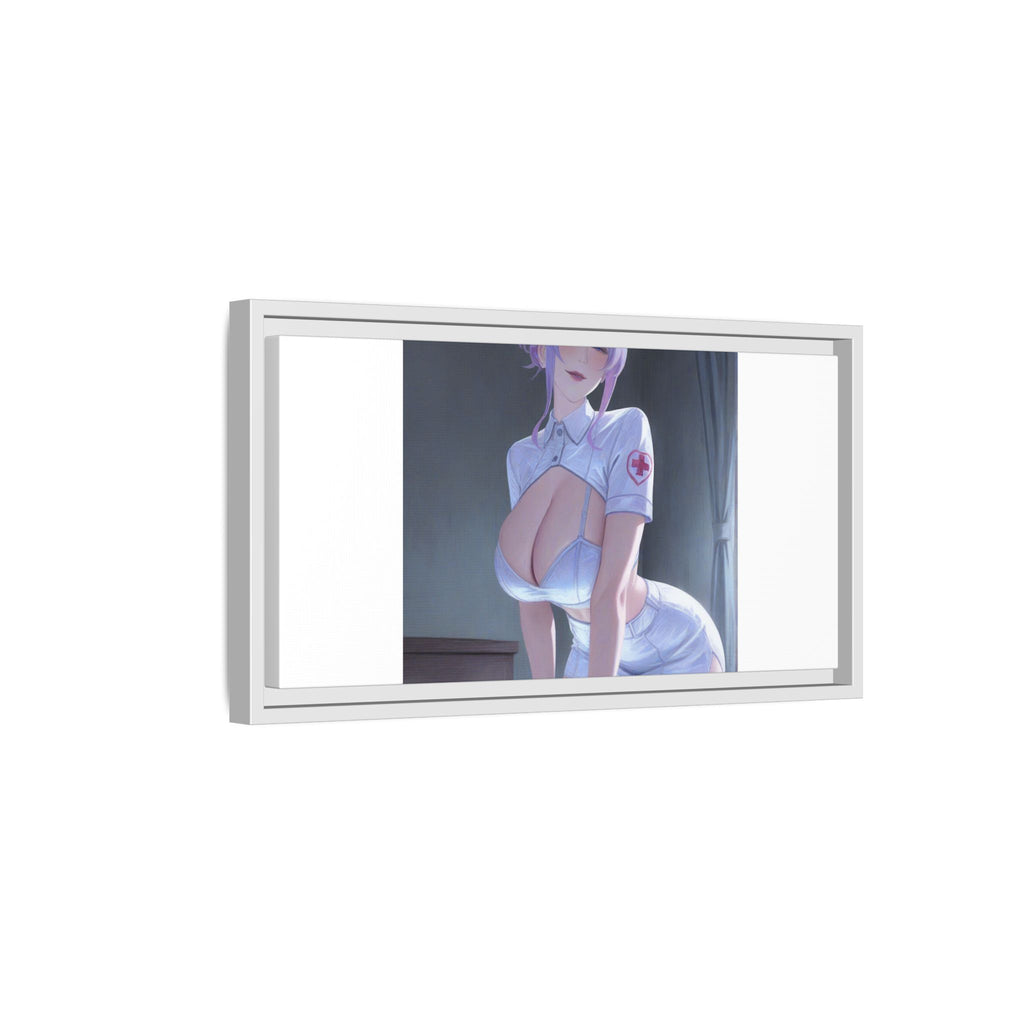 Sexy Anime Nurse Matte Canvas Print (Framed)