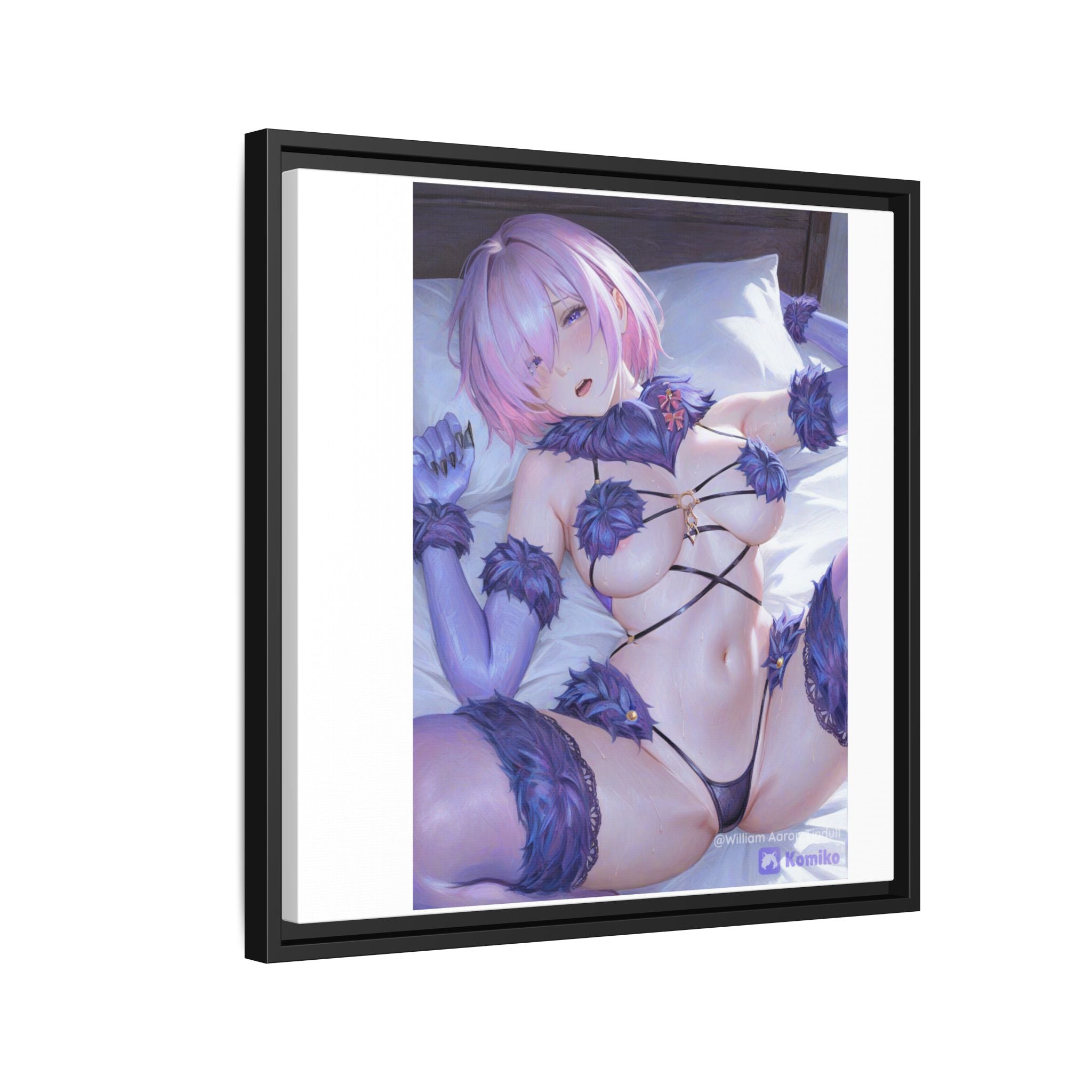 Framed Matte Canvas — Anime Pin-Up Lingerie Art Print