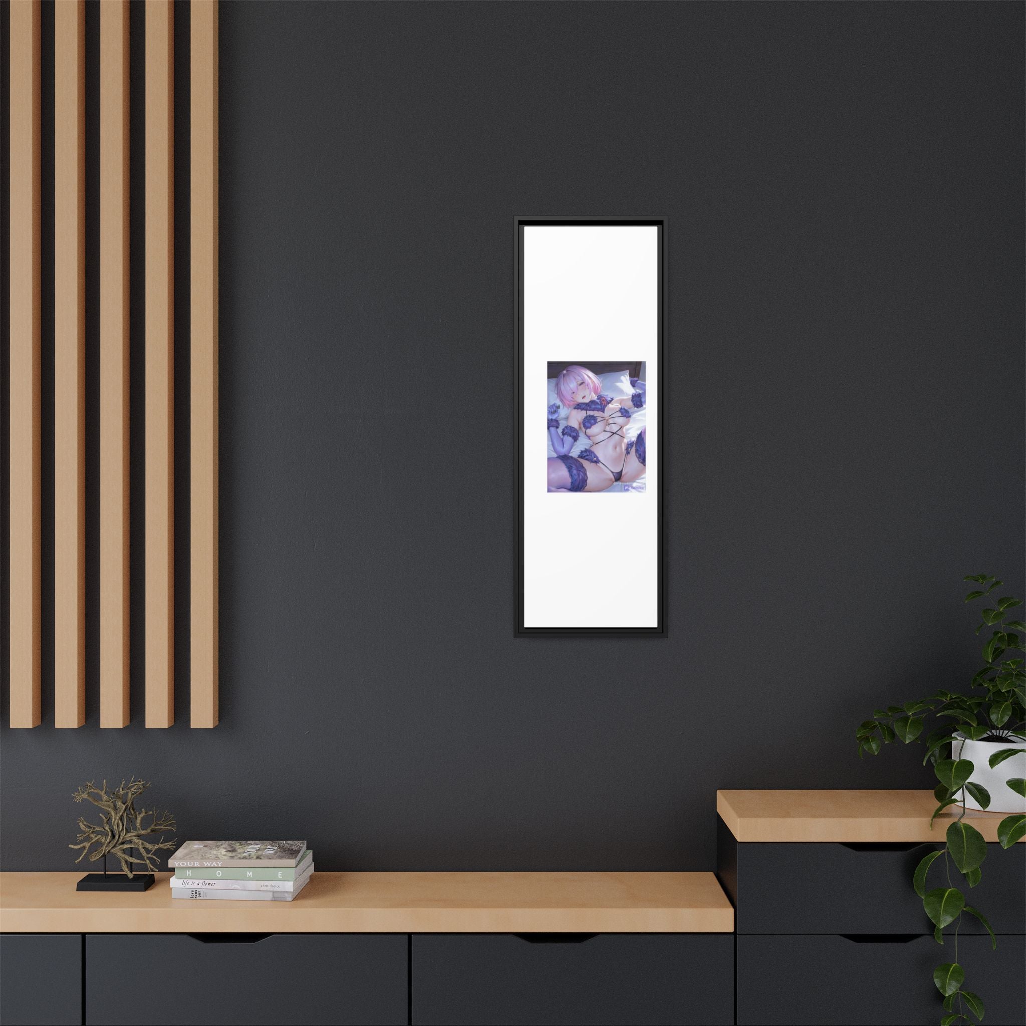 Framed Matte Canvas — Anime Pin-Up Lingerie Art Print