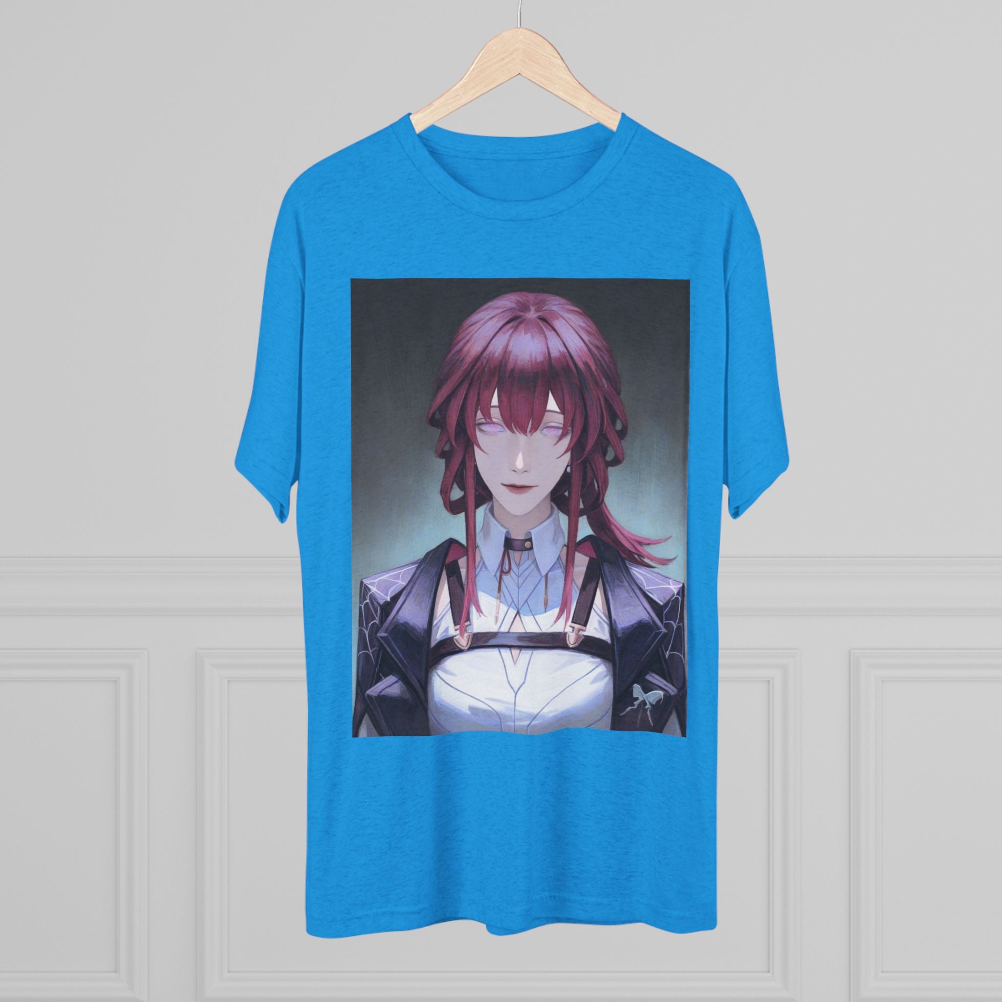 Anime Gothic Maid Portrait Tee — Red-Haired Mystique Crew Shirt