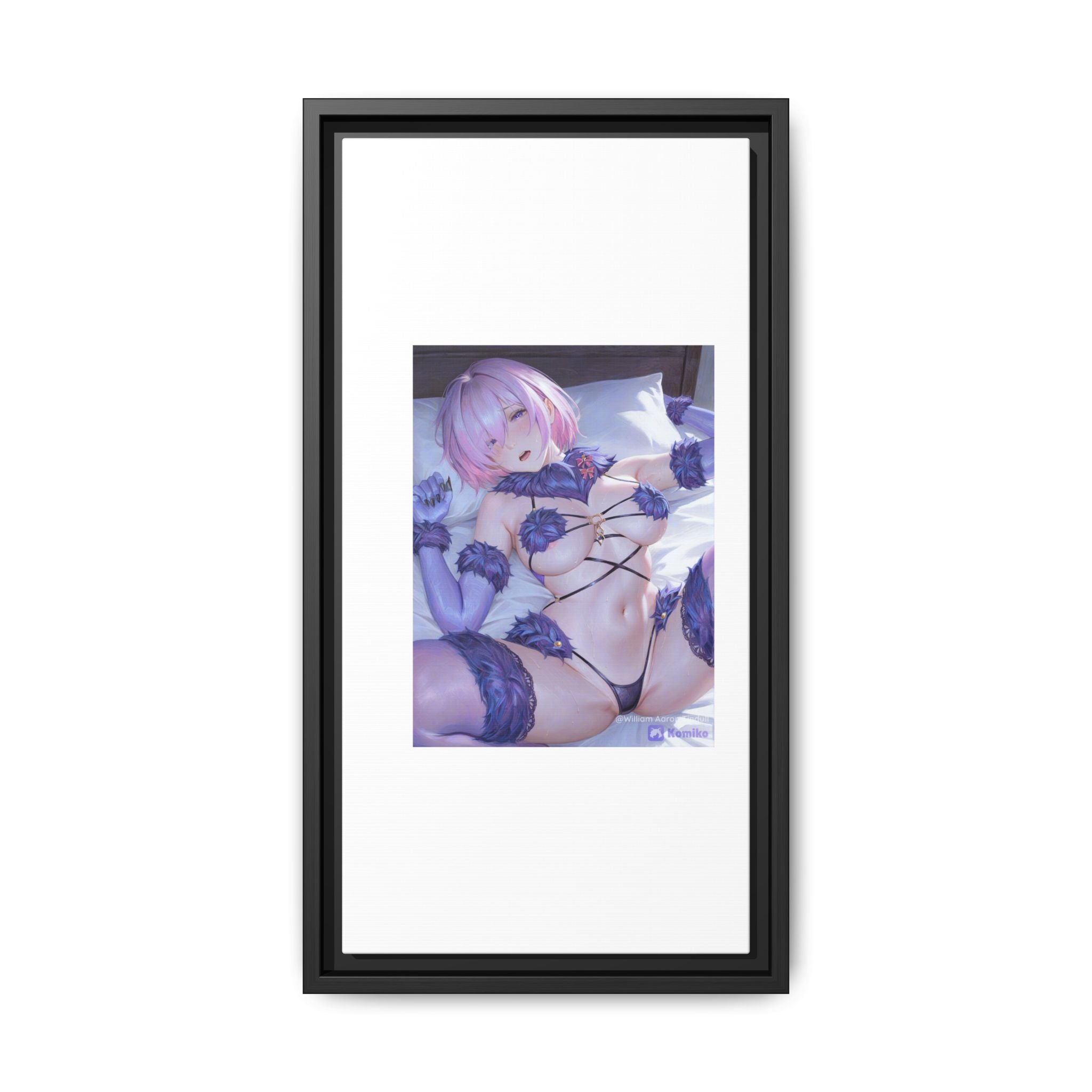 Framed Matte Canvas — Anime Pin-Up Lingerie Art Print