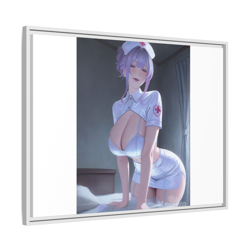 Sexy Anime Nurse Matte Canvas Print (Framed)