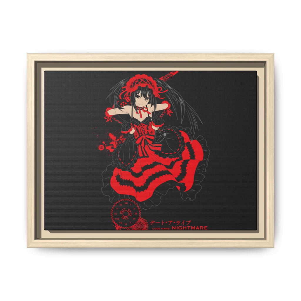 Anime Warrior Red Black Matte Canvas Print — Framed Wall Art